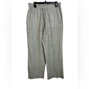 Tyler Boe Linen Blend Black and White Stripped Wide Leg Pant
